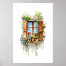 Rustikale Blumenfenster – Landhausstil