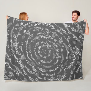 Rustikale Blumengarten Folklorekunst Fleece