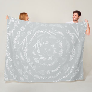Rustikale Blumengarten Folklorekunst Fleece