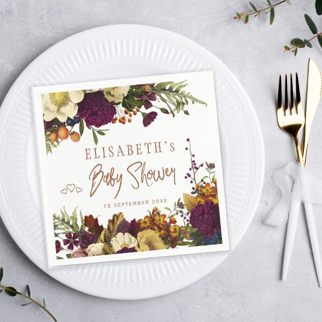 Rustikale, blumengeschmückte Herbstdusche Baby Serviette (Von Creator hochgeladen)