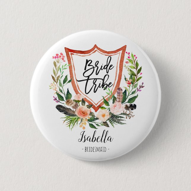 Rustikale Blumengestüte Button (Vorderseite)