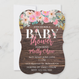 Rustikale Blumenhalterung Einladung