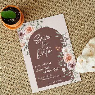 Rustikale Blumenhochzeit retten das Datum der Einl Save The Date