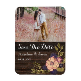 Rustikale Blumenhochzeit rettet das Datum der Einl Magnet