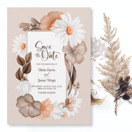 Rustikale Blumenhochzeit rettet das Datum Save The Date