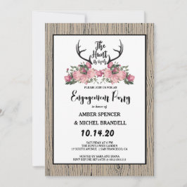 Rustikale Blumenjagd über Verlobung Einladung