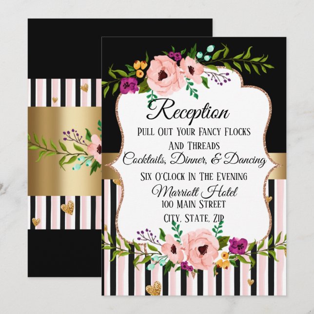 Rustikale Blumenkarte für die Hochzeitsempfehlung  Einladung (Vorne/Hinten)