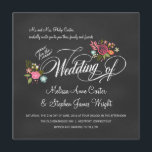 Rustikale Blumenkhalkboard Hochzeitseinladungen Einladung<br><div class="desc">Rustikales Blumengestein Einladung zum Hochzeitsfeiern — Charmanter Landstrauß mit abstrakten Rose, Gänsehauben und wilden Blume mit klassischer und stilvoller Vintager Schrift-Kalligraphie auf der Tafel mit Schiefergrauen macht eine auffällige Schwarz-Weiß-Hochzeitseinladung mit Farbtupfer. Fügen Sie Ihre Namen und Hochzeitsinformationen in dieser leicht zu verwendenden Vorlage hinzu. Elegante Retro-Typografie im Mixed-Kreide- und Letterpress-Stil...</div>