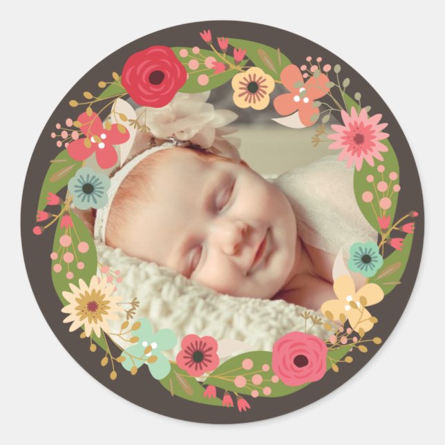 Rustikale Blumenkleider Baby Girl Foto Stickers (Vorderseite)