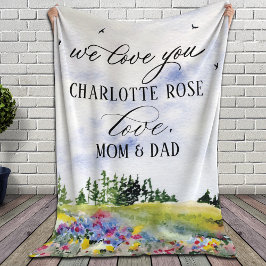 Rustikale Blumenlandschaft Maßgeblich "Wir Liebe S Fleecedecke