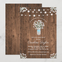 Rustikale Blumenmason Jar Lights Baby Boy Dusche