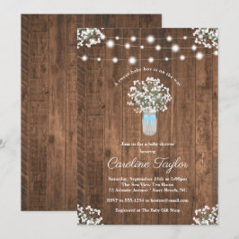 Rustikale Blumenmason Jar Lights Baby Boy Dusche Einladung