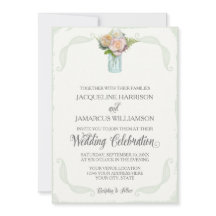 Rustikale Blumenmason Jar Rose Skripttypografie