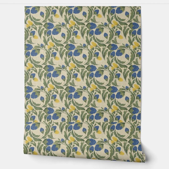 Rustikale Blumenmauer Tapete (Abrollen)