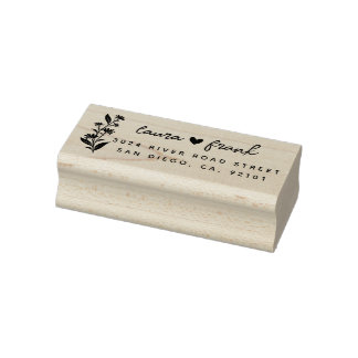 Rustikale Blumennamen Hochzeitsnahrung Rücksendead Gummistempel
