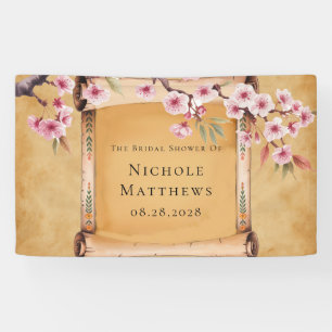 Rustikale Blumenrolle Kirschblossom Brautparty Banner