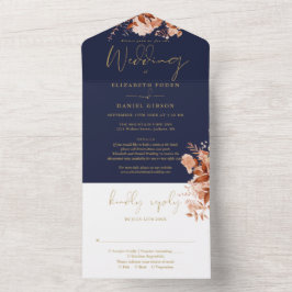 Rustikale Blumensevalle und Goldmedaille UAWG Wedd All In One Einladung