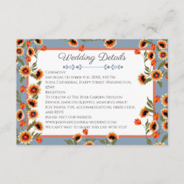 Rustikale, blumenskandinavische Volkshochzeit Insp Begleitkarte