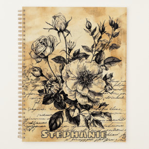 Rustikale Blumenskizze mit Kalligrafie - Alter (10 Planer