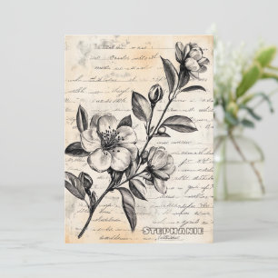 Rustikale Blumenskizze mit Kalligrafie - Alter (2)