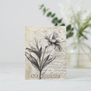 Rustikale Blumenskizze mit Kalligrafie - Alter (3)