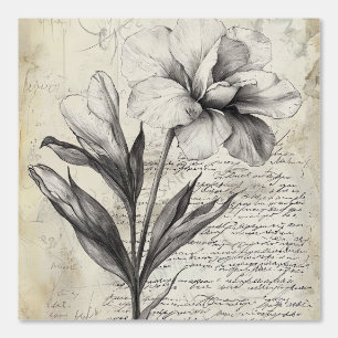 Rustikale Blumenskizze mit Kalligrafie - Alter (3) Tapete