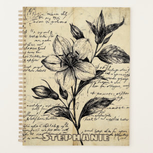 Rustikale Blumenskizze mit Kalligrafie - Alter (5) Planer