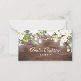 Rustikale Blumenstrauß-Hochzeit Platzkarte
