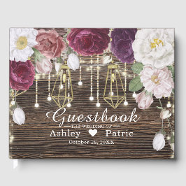 Rustikale Blumenzellenlampen Hochzeit Gästebuch