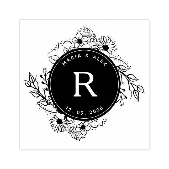 Rustikale Blumenzeremonie Gummistempel (Prägung)
