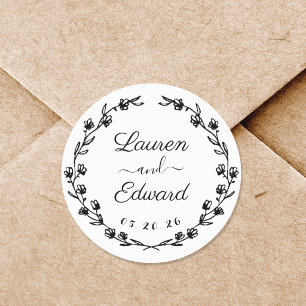Rustikale Blumenzeremonie Runder Aufkleber