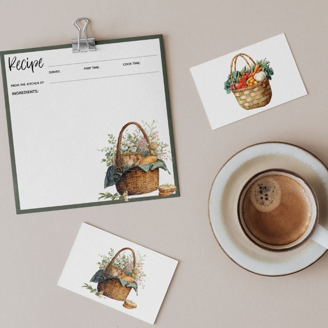 rustikale Blumenzitokarte | Vintager Picnic-Korb (Von Creator hochgeladen)