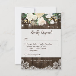 Rustikale Blumenzitronenleuchten auf Hochzeit RSVP Karte