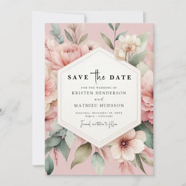 Rustikale Blumenzwiese Save The Date (Vorderseite)