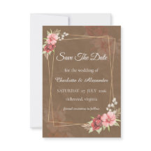 Rustikale Blush-Blumen-Hochzeitseinladungskarte zu