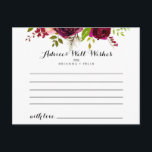 Rustikale Blush Burgund Bloral Wedding Advice Card Postkarte<br><div class="desc">Diese rustikale, rot-bordeauxrote Hochzeitsratenkarte ist perfekt für eine moderne Hochzeit. Die Einrichtung besteht aus rosa, rot, bordeauxrot und bordfarbenen Blume mit grünem Blattwerk. Diese Karten sind ideal für Hochzeiten, Brautparty, Babydusche, Graduiertenfest u.v.m. Personalisieren Sie die Karten mit den Namen der Braut und Bräutigam, den Eltern, die Sie werden oder Absolvent....</div>