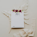 Rustikale Blush Burgund Blumenkalligrafie Hochzeit Hinweiskarte<br><div class="desc">Diese rustikale, rot-bordeauxfarbene Hochzeitsratenkarte ist perfekt für eine einfache Hochzeit. Die Einrichtung besteht aus rosa, rot, bordeauxrot und bordfarbenen Blume mit grünem Blattwerk. Diese Karten sind ideal für Hochzeiten, Brautparty, Babydusche, Graduiertenfest u.v.m. Personalisieren Sie die Karten mit den Namen der Braut und Bräutigam, den Eltern, die Sie werden oder Absolvent....</div>