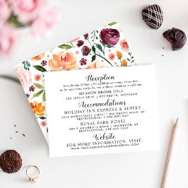 Rustikale Blush Burgund Blumenzwiebelinformationen Begleitkarte