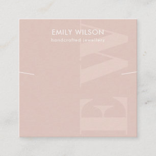 Rustikale Blush Monogram Nekklace Band Template Quadratische Visitenkarte