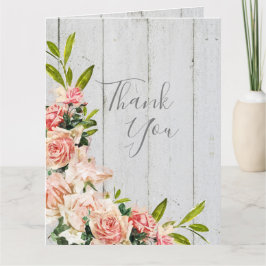 Rustikale Blush Wasserfarbe Blumenzwiebelblüte Hoc Dankeskarte