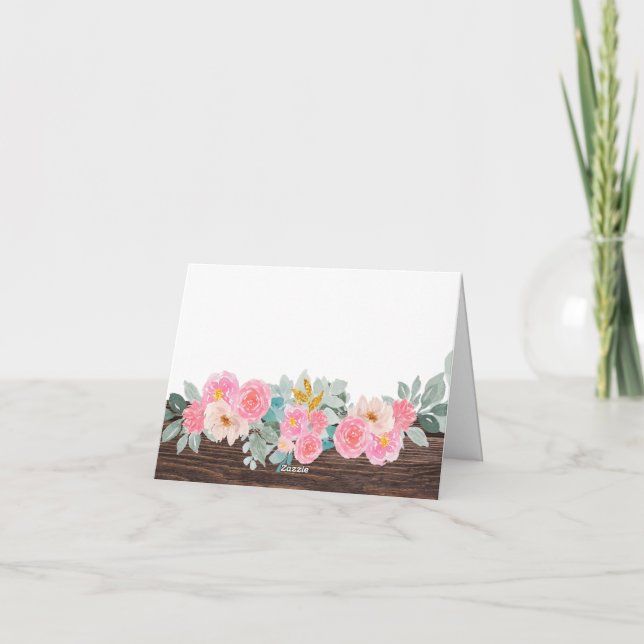 Rustikale Blüte geklappt Dankeschön Karte (Rückseite)