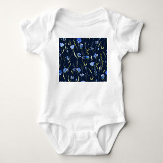 Rustikale Blüten: botanische Illustration. Baby Strampler