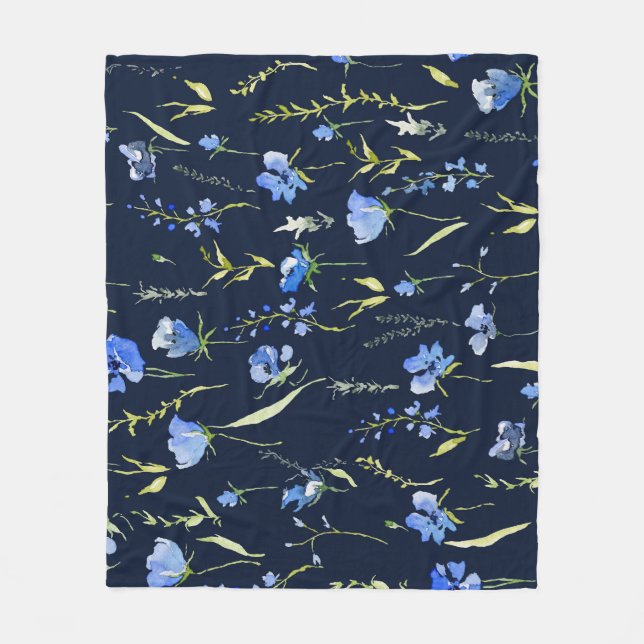 Rustikale Blüten: botanische Illustration. Fleecedecke (Vorderseite)