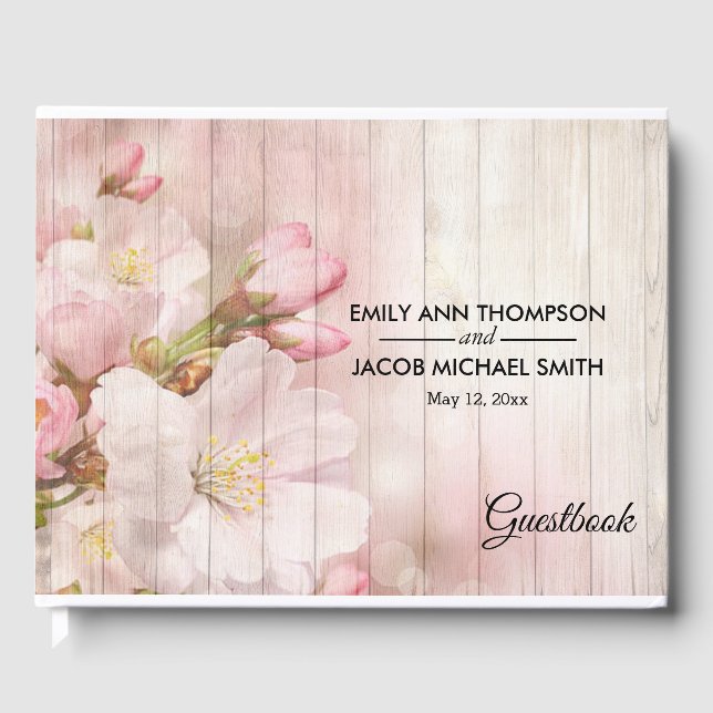 Rustikale Blüten | Cherry Blossom Wedding Gästebuch (Vorderseite)