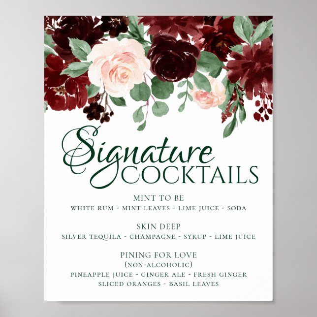 Rustikale Blüten | Terracotta Marsala Signature Dr Poster (Vorne)