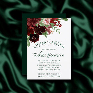 Rustikale Blüten | Terracotta und Marsala Red Bouq Einladung