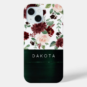 Rustikale Blüten   Terracotta und Marsala Red Cust Case-Mate iPhone Hülle