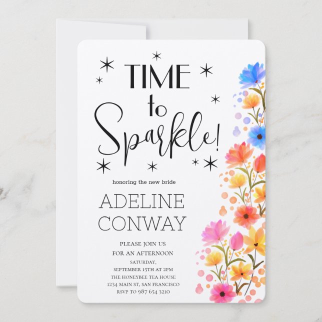 Rustikale Blüten und verborgene Träume Einladung (Vorderseite)