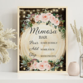 Rustikale Blütenblüte verzauberter Wald Mimosa Bar Poster