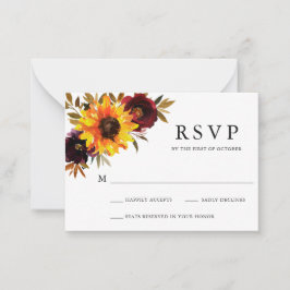 Rustikale Blütenblütenblume Hochzeitskarte Mini RS Mitteilungskarte